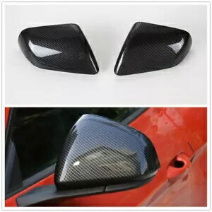 フォード マスタング 2015-2022 カーボンファイバードアサイドリアミラーカバーブラック- For Ford Mustang 2015-2022 Carbon Fiber Door Sides Rear Mirror Cover Black- 【並行輸入品】