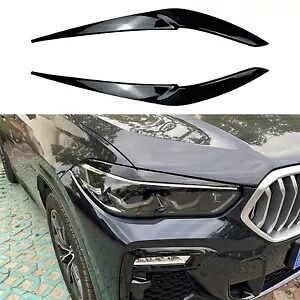 光沢のあるブラックのヘッドライトまぶたトリム BMW X5 G05 X6 G06 2019-2023 2020用- Shiny black headlights eyelid trim for BMW X5 G05 X6 G06 2019-2023 2020- 【並行輸入品】