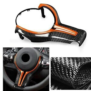 BMW M2 F87 M3 F80 カーボンファイバーステアリングホイールカバーオレンジ- For BMW M2 F87 M3 F80 carbon fiber steering wheel cover orange- 【並行輸入品】
