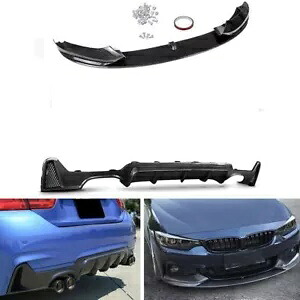 フロントバンパースポイラー + リアディフューザーカバーストリップ BMW 4 シリーズ 2014-2020- Front bumper spoiler + rear diffuser cover strip for BMW 4 Series 2014-2020- 【並行輸入品】
