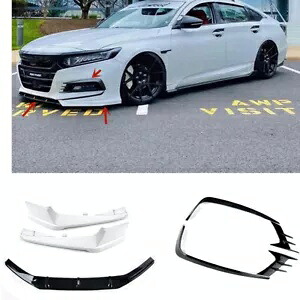 ホンダアコード 2018-2020 フロントバンパースポイラーリップ + フォグランプ装飾- For Honda Accord 2018-2020 front bumper spoiler lip + fog lights decor- 【並行輸入品】