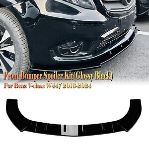 ベンツ V クラス W447 2016-2024 用ブラックフロントバンパースポイラースプリッターリップ- Black front bumper spoiler splitter lip for Benz V-Class W447 2016-2024- 【並行輸入品】