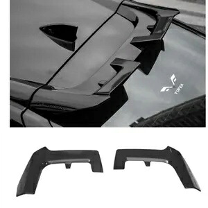 ブラックリアアッパールーフスポイラーウイングリップホンダシビックハッチバック 2017-2021 2 個 Black Rear Upper Roof Spoiler Wing Lip For Honda Civic Hatchback 2017-2021 2PCS 【並行輸入品】