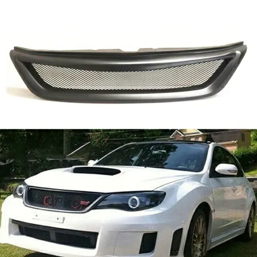 スバルインプレッサ 2011-2014 WRX STI マットブラックフロントバンパーグリルグラスファイバー For Subaru Impreza 2011-2014 WRX STI Matte Black Front Bumper Grille Fiberglass 【並行輸入品】