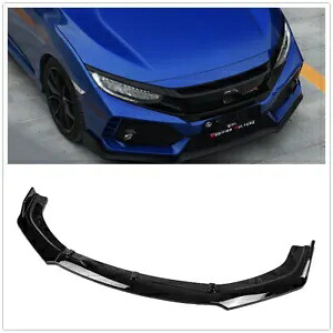 ブラックフロントバンパーカバーリップスポイラースプリッターホンダシビック 2016 2017-2020 1PC Black Front Bumper Cover Lip Spoiler Splitter For Honda Civic 2016 2017-2020 1PC 【並行輸入品】