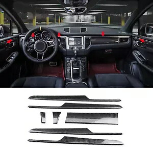 2015 2016-2018 ポルシェ マカン インテリア トリム 7 個カーボンファイバー 1 セット BLK For 2015 2016-2018 Porsche Macan Interior Trim 7pcs Carbon Fiber 1 Set BLK 【並行輸入品】