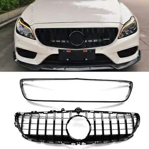 2015-2018 ベンツ CLS W218 ブラック GT スタイル車のフロントバンパーグリルグリル 1 セット For 2015-2018 Benz CLS W218 Black GT Style Car Front Bumper Grille Grille 1 Set 【並行輸入品】