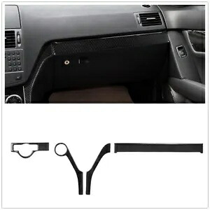 ベンツ C クラス W204 2007-2013 ブラックセンターコンソールフレームカバーカーボンファイバー For Benz C Class W204 2007-2013 Black Center Console Frame Cover Carbon Fiber 【並行輸入品】