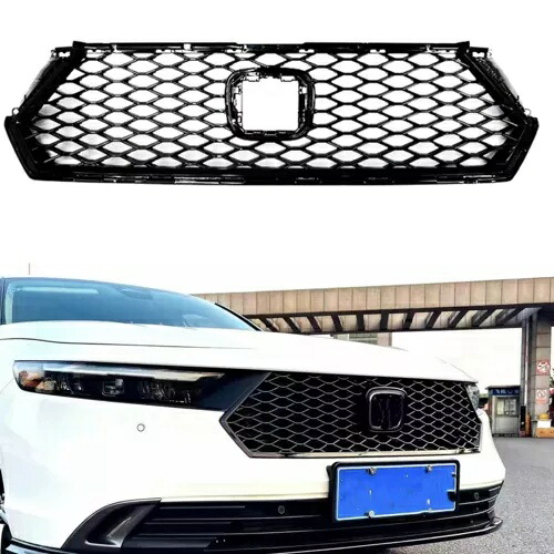 1X フロントバンパーフードグリルグリルキットホンダアコード 2023-2024 ハニカムスタイル 1X Front Bumper Hood Grille Grill Kit For Honda Accord 2023-2024 Honeycomb Style 【並行輸入品】