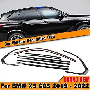 2019-2024 BMW X5 G05 10 個黒車のウィンドウトリムストリップカバーステッカー For 2019-2024 BMW X5 G05 10PCS Black Car Window Trim Strip Cover Sticker 【並行輸入品】