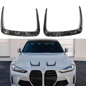 2 個フロントエアフードベントフレームトリム BMW G80 G82 G83 M3 M4 2021 + カーボンファイバー 2Pcs Front Air Hood Vent Frame Trim For BMW G80 G82 G83 M3 M4 2021+ Carbon Fiber 【並行輸入品】