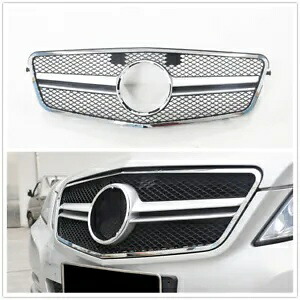 フロントグリルアッパーグリル 2009-2013 W212 E クラス E66 AMG シルバー Front Grille Upper Grill For 2009-2013 W212 E Class E66 AMG Silver 【並行輸入品】