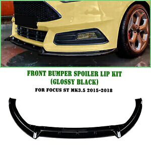 車ブラックフロントバンパースポイラースプリッターリップフォードフォーカス ST MK3.5 2015-18 2017 Car Black Front Bumper Spoiler Splitter Lip For Ford Focus ST MK3.5 2015-18 2017 【並行輸入品】