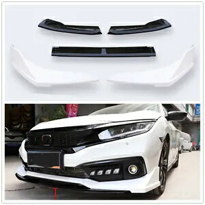 ホンダ シビック 2019-2020 フロントバンパーリップスプリッタースポイラーホワイトボディキット 1 セット For Honda Civic 2019-2020 Front Bumper Lip Splitter Spoiler White Body Kit 1 Set 【並行輸入品】