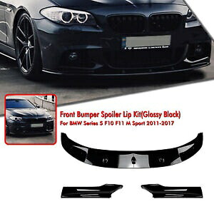 フロントバンパースポイラーリップ BMW 5 シリーズ F10 F11 M スポーツ 2011-2017 ブラック Front Bumper Spoiler Lip For BMW 5 Series F10 F11 M Sport 2011-2017 Black 【並行輸入品】