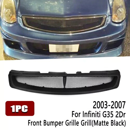 フロントバンパーグリルカバー インフィニティ G35 2003-2007 クーペ 2ドア マットブラック sng Front Bumper Grille Cover For Infiniti G35 2003-2007 Coupe 2Door Matte Black sng 【並行輸入品】