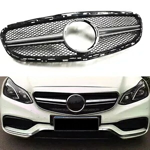 2014 2015-2016 ベンツ E クラス W212 AMG シルバー フロント グリル グリル ボディキット 1 個 For 2014 2015-2016 Benz E-Class W212 AMG Silver Front Grill Grille Body Kit 1pc 【並行輸入品】