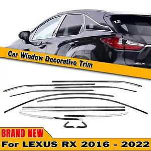 2016 2017 2018-2022 レクサス RX ブラック車の窓装飾トリムチタン 12 個 For 2016 2017 2018-2022 LEXUS RX Black Car Window Decorative Trim Titanium 12PCS 【並行輸入品】