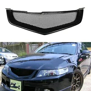 2003-2005 ホンダ アコード CL7 ユーロ R アキュラ TSX マットブラックフロントバンパーグリル For 2003-2005 Honda Accord CL7 Euro R Acura TSX Matte Black Front Bumper Grille 【並行輸入品】