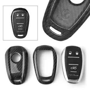 ブラックカーボンファイバーリモートキーフォブケースシェルホルダーアルファロメオジュリア 1PC US BLACK Carbon Fiber Remote Key Fob Case Shell Holder For Alfa Romeo Giulia 1PC US 【並行輸入品】