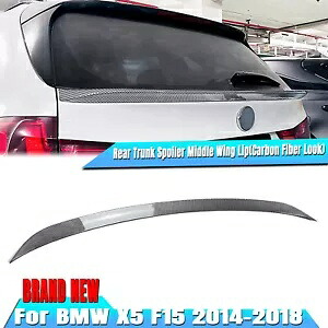 リアトランクスポイラーミドルウィング BMW X5 F15 M スポーツ 2014-2018 カーボンルック sng Rear Trunk Spoiler Middle Wing For BMW X5 F15 M Sport 2014-2018 Carbon Look sng 【並行輸入品】