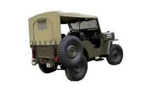 サマーソフトトップキャンバス ジープ ウィリー CJ3B 1953-1964- 正しいオリーブグリーン SUMMER SOFT TOP CANVAS FOR JEEP WILLYS CJ3B 1953-1964- Correct Olive Green 【並行輸入品】