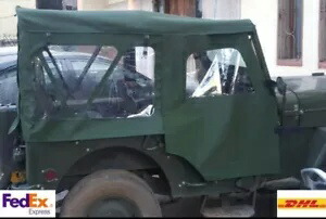 ステッチソフトトップ ジープ ウィリス CJ3B M38 1953 1971 クロスボウグリーン、ブラウンブラック用 Stiched Soft Top for Jeep Willys CJ3B M38 1953 1971 Cross Bow Green,Brown Black 【並行輸入品】