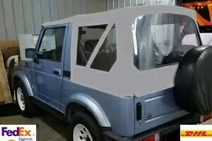 OEM 品質スズキ サムライ交換用ソフト トップ1986-1994 グレーのクリア ウィンドウ OEM Quality Suzuki Samurai Replacement Soft Top1986-1994 Clear Windows In Grey 【並行輸入品】