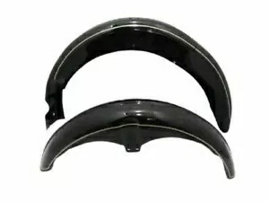 AJS 前後ブラック塗装フェンダーセット (穴あけ済み) AJS FRONT AND REAR BLACK PAINTED FENDER SET (PREDRILLED) 【並行輸入品】