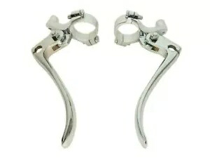 ブレーキとクラッチレバー スチールクローム 1インチ ハンドルバー ユニバーサルヴィンテージバイク Brake and Clutch Lever Steel Chrome 1\