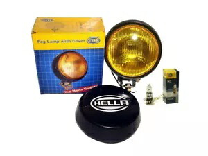 Hella ラウンド フォグランプ イエロー ガラス + カバー H3 12V 55 電球付き - ユニバーサルフィット Hella Round Fog Lamp Yellow Glass + Cover With H3 12V 55 Bulb - Universal Fit 【並行輸入品】