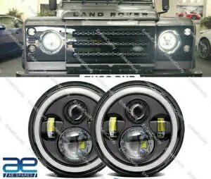 ランドローバーディフェンダー 7 インチ LED ヘッドライト HALO エンジェルアイ DRL ライト FOR LAND ROVER DEFENDER 7\