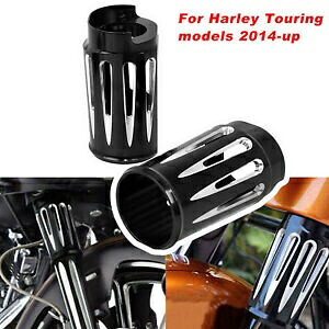 2 個ブラック CNC カットアッパーフォークブーツスライダーカバーハーレーロードグライドキング 14up 2Pcs Black CNC Cut Upper Fork Boot Slider Covers For Harley Road Glide King 14up 【並行輸入品】
