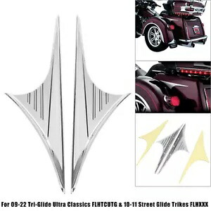 リアクロームサイドボディアクセントトリムドレスアップハーレートライクトライグライド FLHTCUTG Rear Chrome Side Body Accents Trim Dress Up For Harley Trike Tri Glide FLHTCUTG 【並行輸入品】