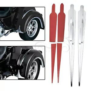 2x オートバイクロームトップリアフェンダーアクセントハーレートライクトライグライド FLHTCUTG 2x Motorcycle Chrome Top Rear Fender Accents For Harley Trike Tri Glide FLHTCUTG 【並行輸入品】