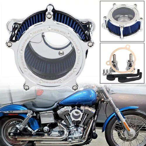 クラリティクロームブルーエアクリーナーインテークフィルターハーレーツーリングロードグライド17up用 Clarity Chrome Blue Air Cleaner Intake Filter For Harley Touring Road Glide 17up 【並行輸入品】