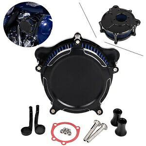 ブラックカットエアクリーナーインテークフィルターハーレーダイナ 93-16 ツーリング 93-07 ファットボブ用 Black Cut Air Cleaner Intake Filter For Harley Dyna 93-16 Touring 93-07 Fat Bob 【並行輸入品】