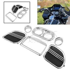 インナーフェアリングスピードメーターラジオスピーカーカバートリムハーレーロードグライドFLTRX用 Inner Fairing Speedometer Radio Speaker Cover Trim For Harley Road Glide FLTRX 【並行輸入品】