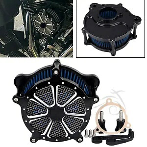 CNC ブラック エア クリーナー ブルー インテーク フィルター キット ハーレー ブレイクアウト ウルトラ リミテッド用 CNC Black Air Cleaner Blue Intake Filter Kit For Harley Breakout Ultra Limited 【並行輸入品】