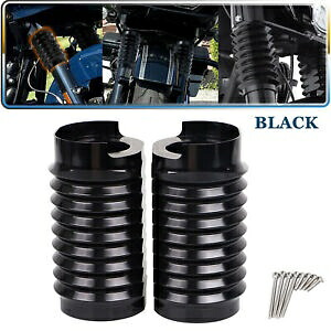 ブラックレトロフォークスライダーカバーカウベルハーレーエレクトラストリートグライド 2014-UP Black Retro Fork Slider Covers Cow Bells For Harley Electra Street Glide 2014-UP 【並行輸入品】