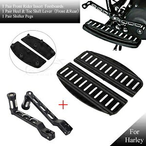 ヒールトゥシフトレバー&ペグ+ドライバーフロアボードインサートハーレーロードキングソフテイル用 Heel Toe Shift Lever &Peg+Driver Floorboard Insert For Harley Road King Softail 【並行輸入品】