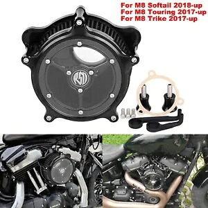 ブラック RSD エアクリーナー インテークフィルター ハーレー ソフテイル スリム FLSL 107 ブレイクアウト US用 Black RSD Air Cleaner Intake Filter For Harley Softail Slim FLSL 107 Breakout US 【並行輸入品】