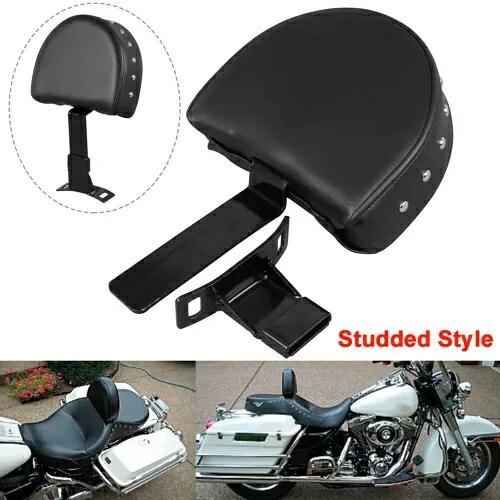 PUレザードライバーライダーバックレストメタルスタンドキットハーレーエレクトラグライドFLHT用 PU Leather Driver Rider Backrest Metal Stand Kit For Harley Electra Glide FLHT 【並行輸入品】