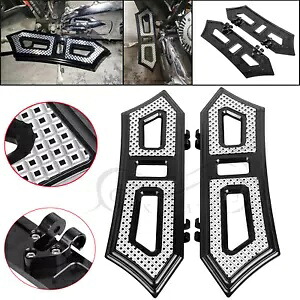 ハーレーロードキングエレクトラグライドFL用ブラックフロントドライバーフットボードフロアボード Black Front Driver Footboards Floor Boards For Harley Road King Electra Glide FL 【並行輸入品】
