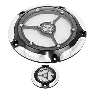 BLK 5 穴 RSD クラリティ ダービー タイミング タイマー カバー ハーレー FLHTCUL FLHTKL 15-Up 用 Blk 5 Holes RSD Clarity Derby Timing Timer Cover For Harley FLHTCUL FLHTKL 15-Up 【並行輸入品】