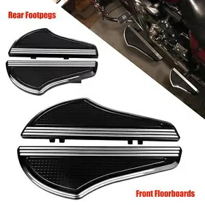 CNC カットフロント & リアフロアボード フットボード ハーレー エレクトラ ストリート ロード グライド用 CNC Cut Front & Rear Floorboards Footboards For Harley Electra Street Road Glide 【並行輸入品】