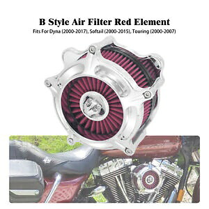 クローム エア クリーナー レッド インテーク フィルター ハーレー ソフテイル 00-15 ツーリング 00-07 に適合 Chrome Air Cleaner Red Intake Filter Fit For Harley Softail 00-15 Touring 00-07 【並行輸入品】
