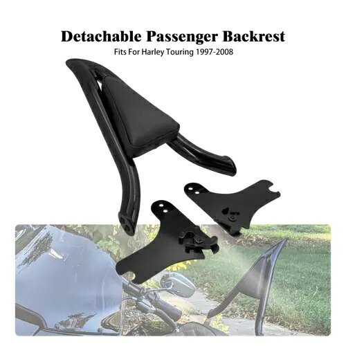 ブラックの取り外し可能なバックレスト シーシーバー ハーレー ツーリング エレクトラ ロード グライド 97-08用 Black Detachable Backrest Sissy Bar For Harley Touring Electra Road Glide 97-08 【並行輸入品】