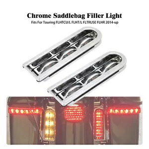 クロームインサートサドルバッグサポートLEDライトハーレーエレクトラロードグライド14-2023用 Chrome Inserts Saddlebag Support LED Light For Harley Electra Road Glide 14-2023 【並行輸入品】