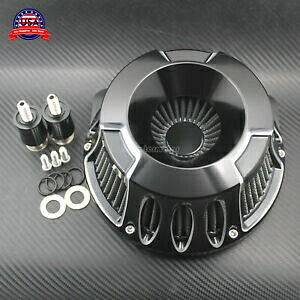 グロスブラックエアクリーナーインテークフィルターハーレーツーリング 2000-07 ダイナ 00-17 に適合 Gloss Black Air Cleaner Intake Filter Fit For Harley Touring 2000-07 Dyna 00-17 【並行輸入品】